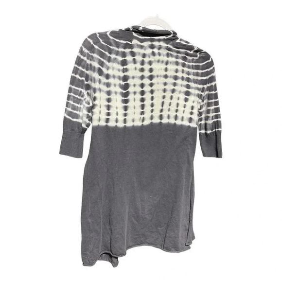 EXPRESS Women's Cardigan Sweater Open Front Gray Tie Dye Size Small Short Sleeve - Picture 4 of 7